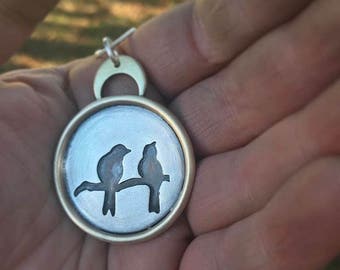 Personalized Bird on a Wire necklace