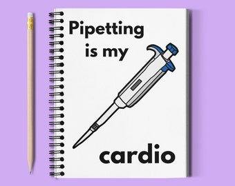 Funny Science Notebook | Wirobound Softcover Notebook, A5 | Gift for students, gift for scientists, biology gift, gift for teachers, pipette