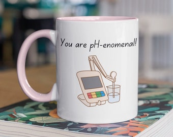 Niedliche Chemie-Tasse | Wissenschaft Becher, Geschenk für Chemiker, pHenomenal Becher, Geschenk für Lehrer, Geschenk für Studenten