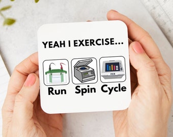 Funny Science Lab Coaster | Lab Exercises, Science Teacher Gift, Science Gift for Scientists, Biology Chemistry Physics Gift Coaster