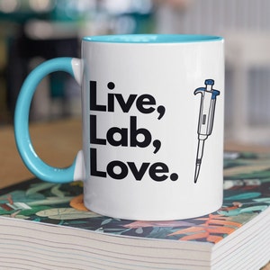 Funny Science Mug, Biology Lab Mug, Gift for lecturers, Live Lab Love, Gift for scientists, gift for students