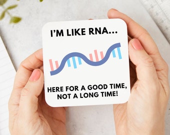 Funny Science Coaster, Genetics RNA Coaster, Regalo para profesores, Taza de biología, Regalo para científicos, regalo para estudiantes, regalo de laboratorio de ciencias