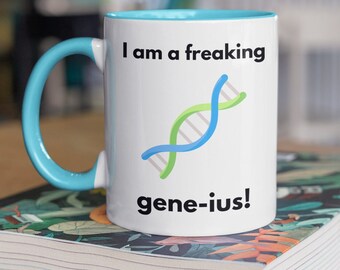 Funny Science Genius Mug, Biology Genetics Mug, Gift for lecturers, Gift for Biologists, Gift for scientists, gift for students