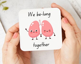 Cute Biology Lung Coaster | Science Biology Gift for Science Teachers, Gift for Science Lovers, Coffee Mug Coaster Gift for Biologists