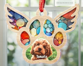 Custom Photo Pets Suncatcher Ornament, Memorial Custom Suncatcher Ornament, Gift For Pet Owners, Pet Lovers, Pet Remembrance Gift