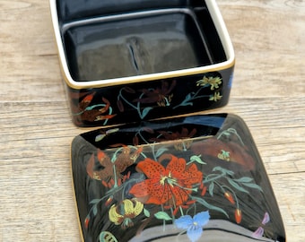 BERNARDAUD LIMOGES✖️Gucci フローラ 花瓶 フラワーベース Vintage Bernardaud Limoges Porcelain Box: Gucci Flora Noir