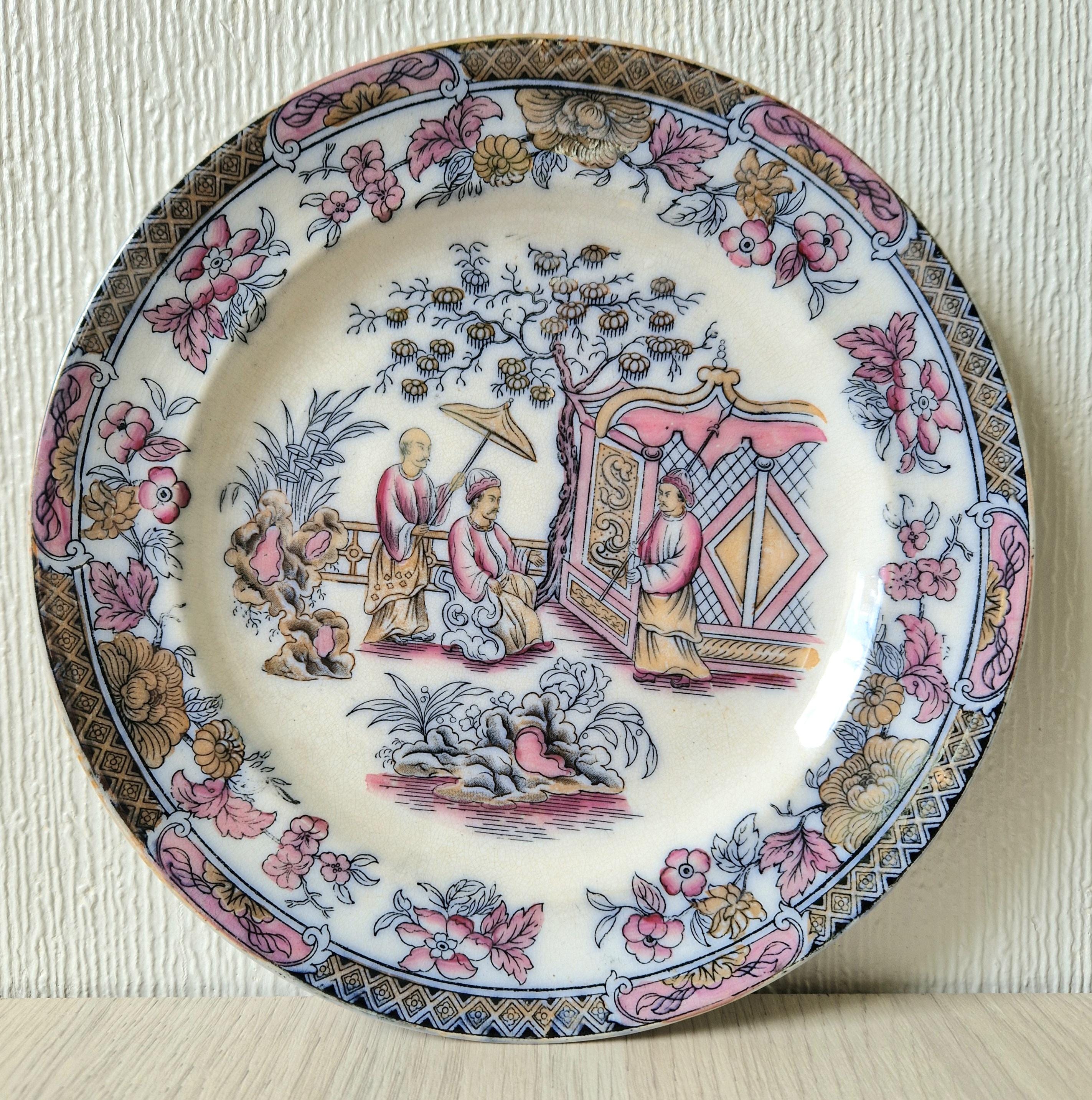 Antique P RADDATZ & CO. Berlin Porcelain Decorative Plate Asian