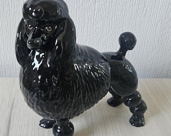 ヴィンテージの黒いプードルの置物：コレクター向けの犬の像 - Etsy 日本