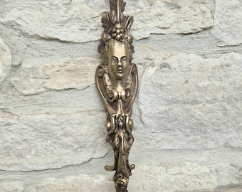 Antike Guss Bronze Französisch Ormalou Dekorative Weibliche Figural Möbelbein Montieren Stück Beschlag