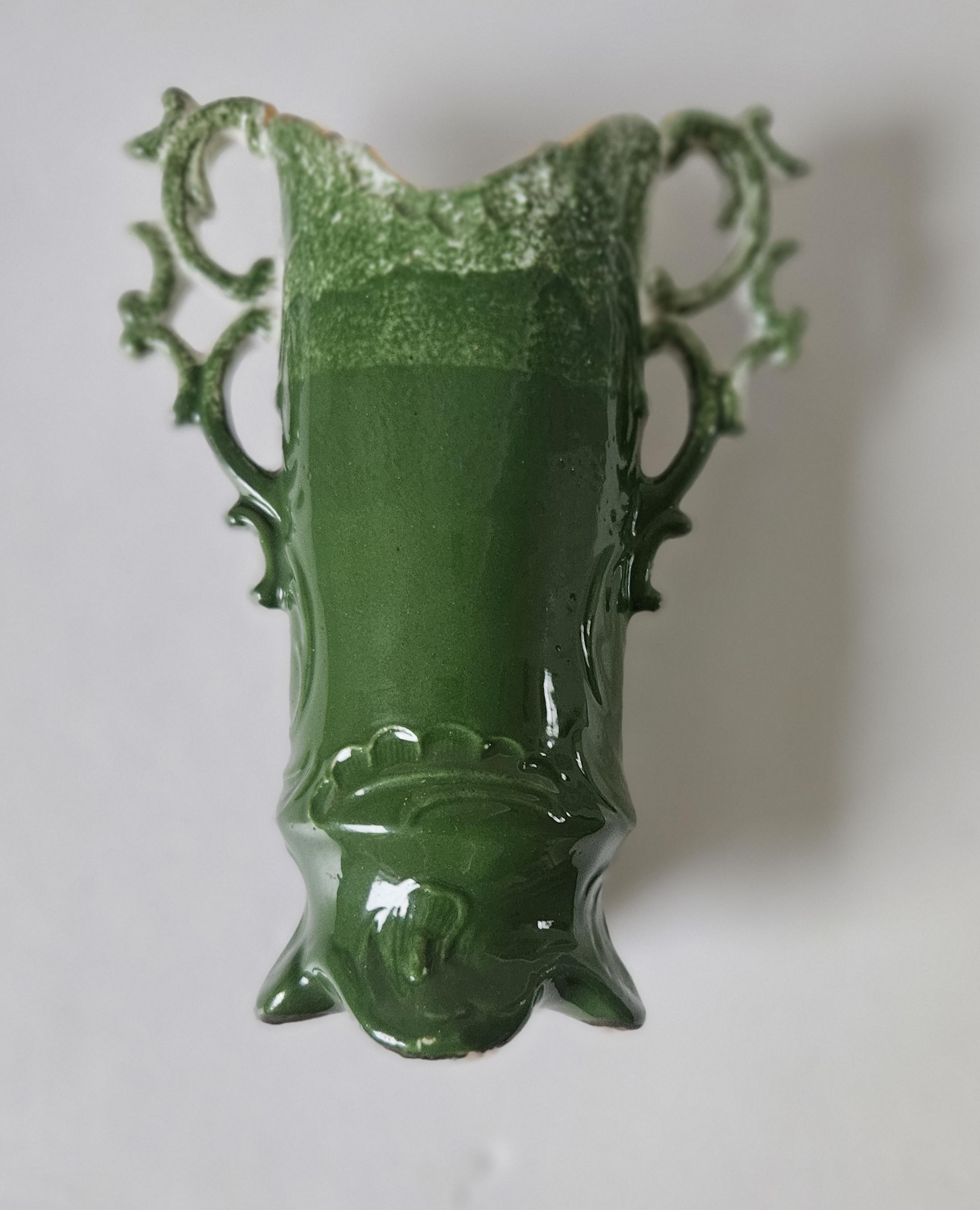 緑色の金箔装飾花瓶 アンティーク手描き花模様磁器花瓶：緑地に金箔、13 cm - Etsy 日本