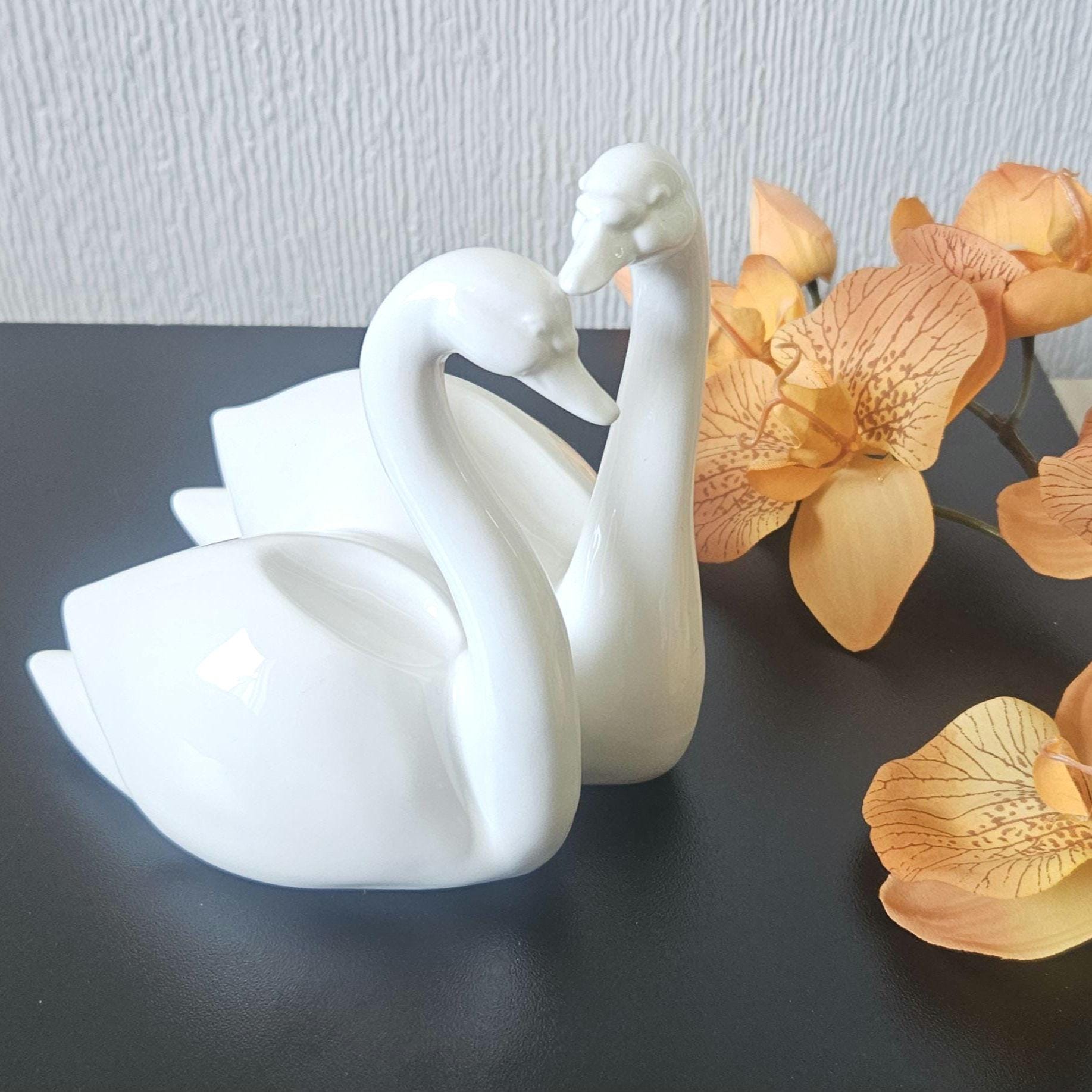 Vintage White Swans Figure Ornament Coalport Together Forever Made
