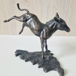 Vintage Bronzeguss Guernsey Donkey Bucking Skulptur Figur Limited Edition 34/250