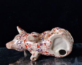 アンティーク 伊万里模様 中国陶器 花模様 豚座像 置物 18 cm - Etsy 日本