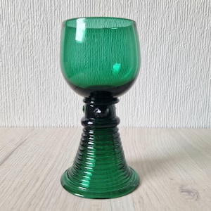 Early 19th Century English Lead Bristol Green Roemer Coiled Foot Wine Glass C.1830