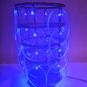 Rare Vintage Ikea Trunna Lamp Acrylic Discs Heavy Over 1 Kg 26cm Tall blue lights Retro Ikea Lamp