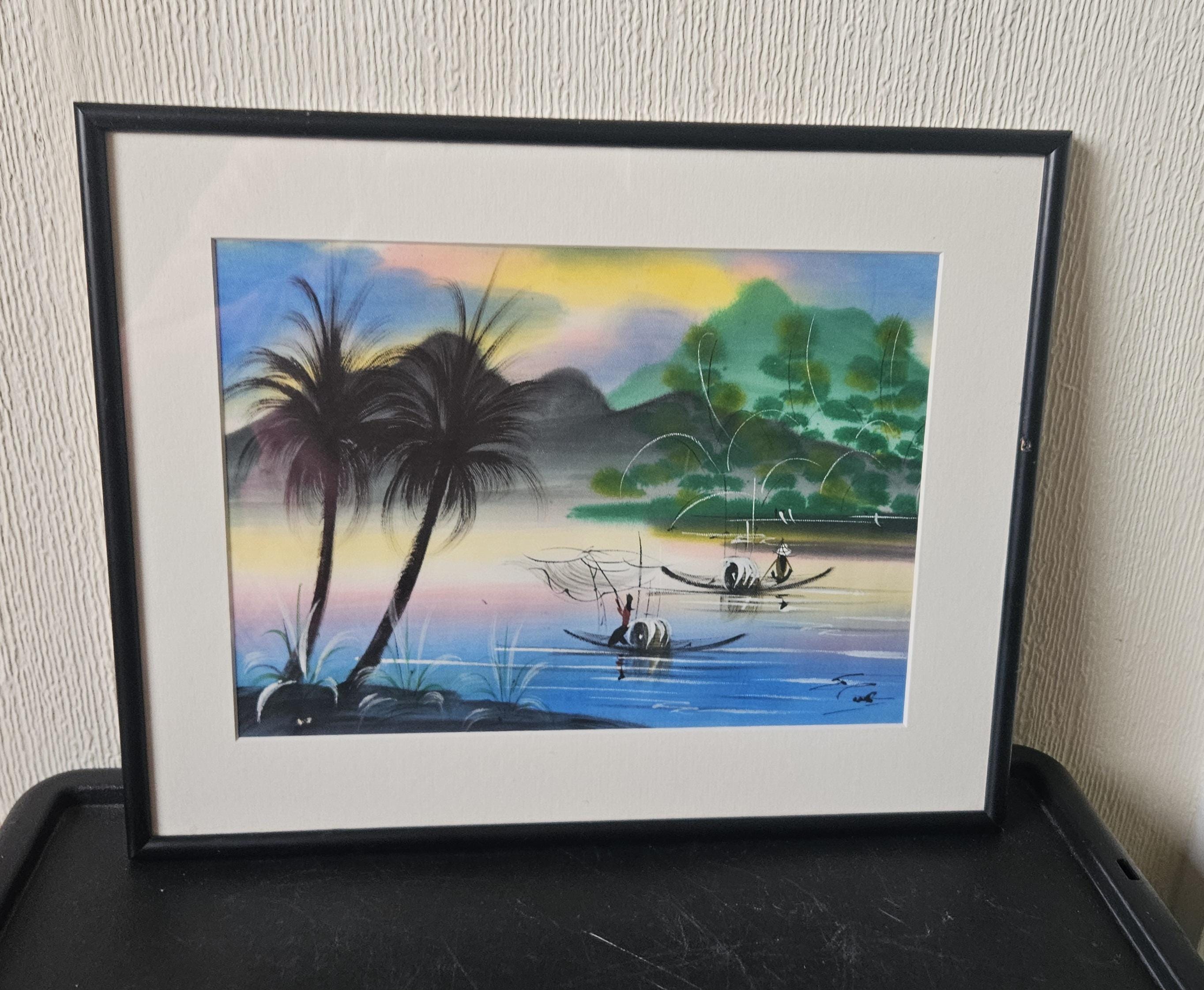 ベトナム 刺繍画 水牛 田園風景 額装 アジアンアート ベトナム 刺繍画 水牛 田園風景 額装 アジアンアート 【公式通販】