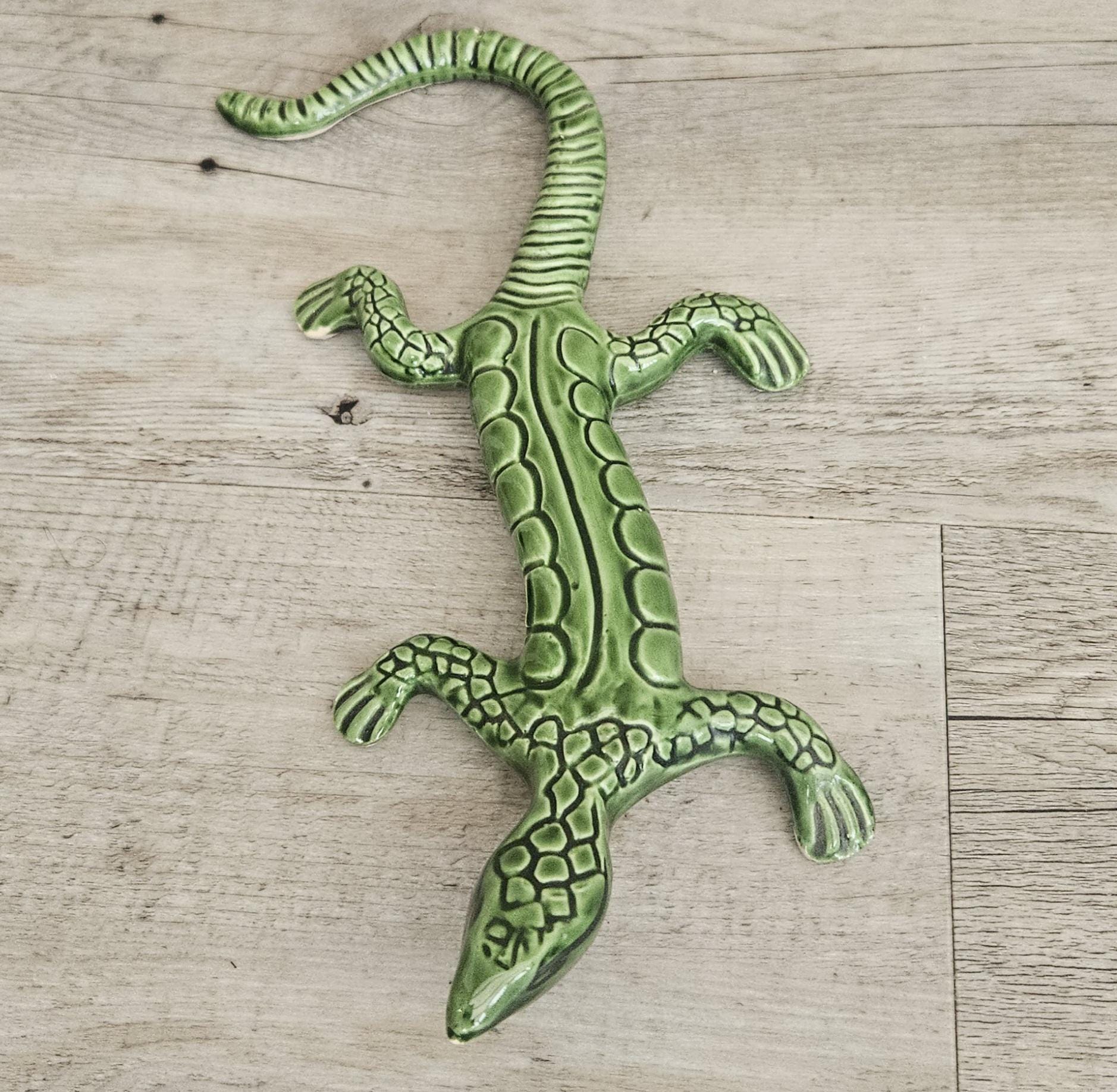 大型陶器製 緑色のトカゲの置物 Cera D'Art France 26 cm - Etsy 日本
