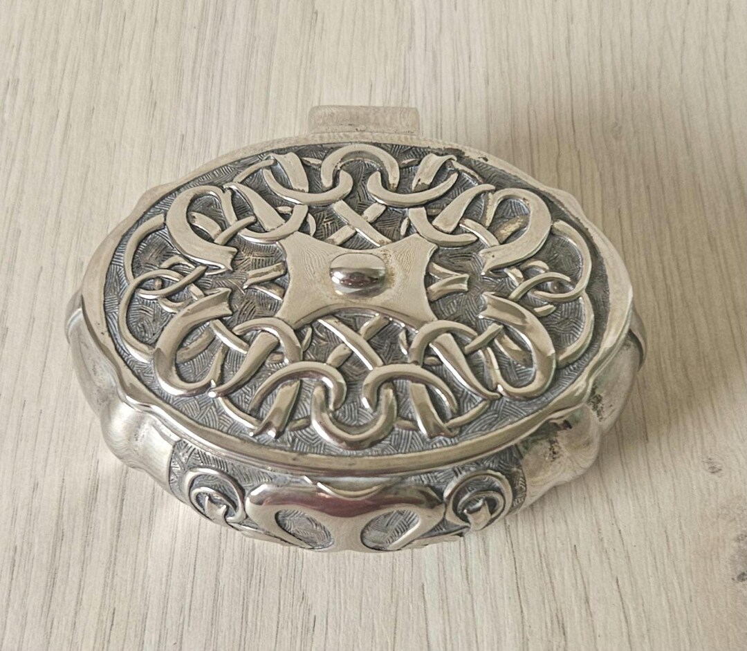 Vintage Silver Plated Trinket Box Italian Vera Lucino, Intricate