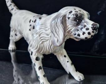 ヴィンテージ高級イタリア製陶器製イングリッシュ セッター犬手描き