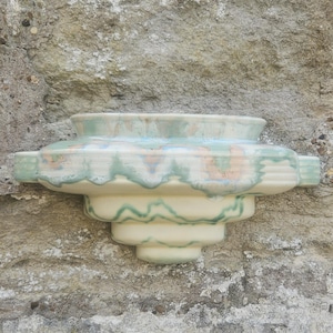 Vintage Art Deco Style Ceramic Wall Vase Pocket Crown Devon Made in England