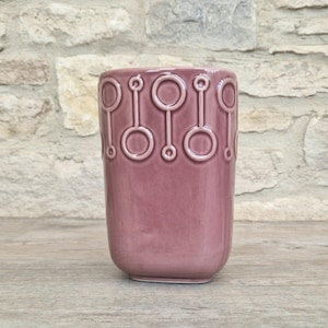 Vintage Pink Flower Vase IKEA Scandinavian Design, 7" Tall