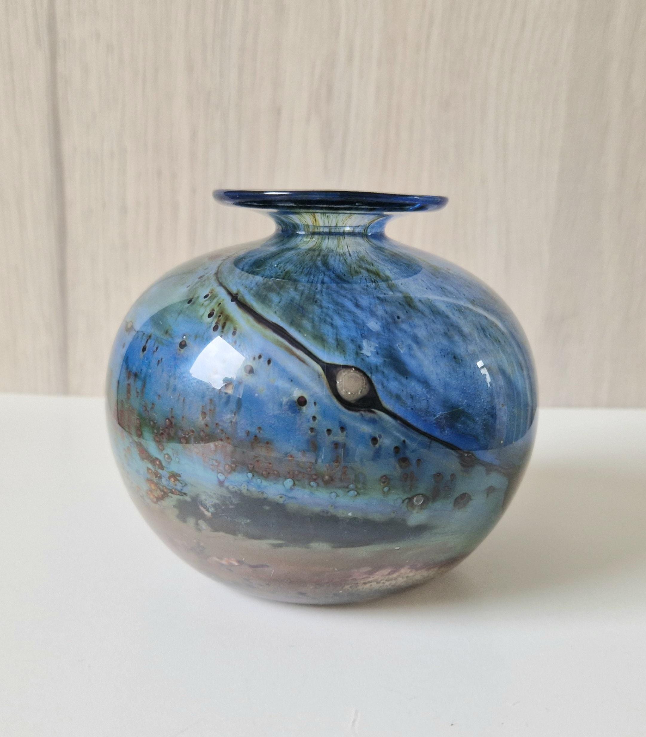 ISLE OF WIGHT GLASS 花瓶 黒　2個セット Isle of Wight Glass イギリス アイル・オブ・ワイト・グラス