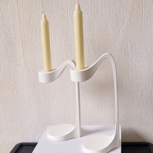 Par de candelabros modernistas de metal blanco de Ikea, años 90, de Monika Mulder