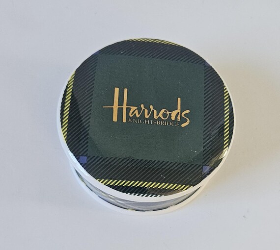 ヴィンテージ ハロッズ ラウンド トリンケット ポットと蓋 グリーン