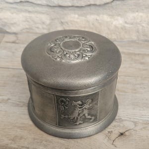 Vintage Small Trinket Pot with Lid Norway round dancers