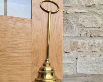 Antike Englisch 19th Century getreppte Halbglocke aus Messing Guss Messing Tür Porter Türstopper