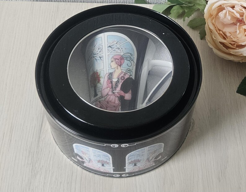 Art Deco Lady Mug in Tin - Clinton Cards England - Etsy