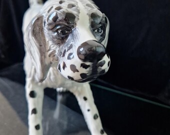 ヴィンテージ高級イタリア製陶器製イングリッシュ セッター犬手描き