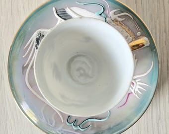 Vintage Moriage Turquoise Dragon 10 Piece China Tea Set Geisha