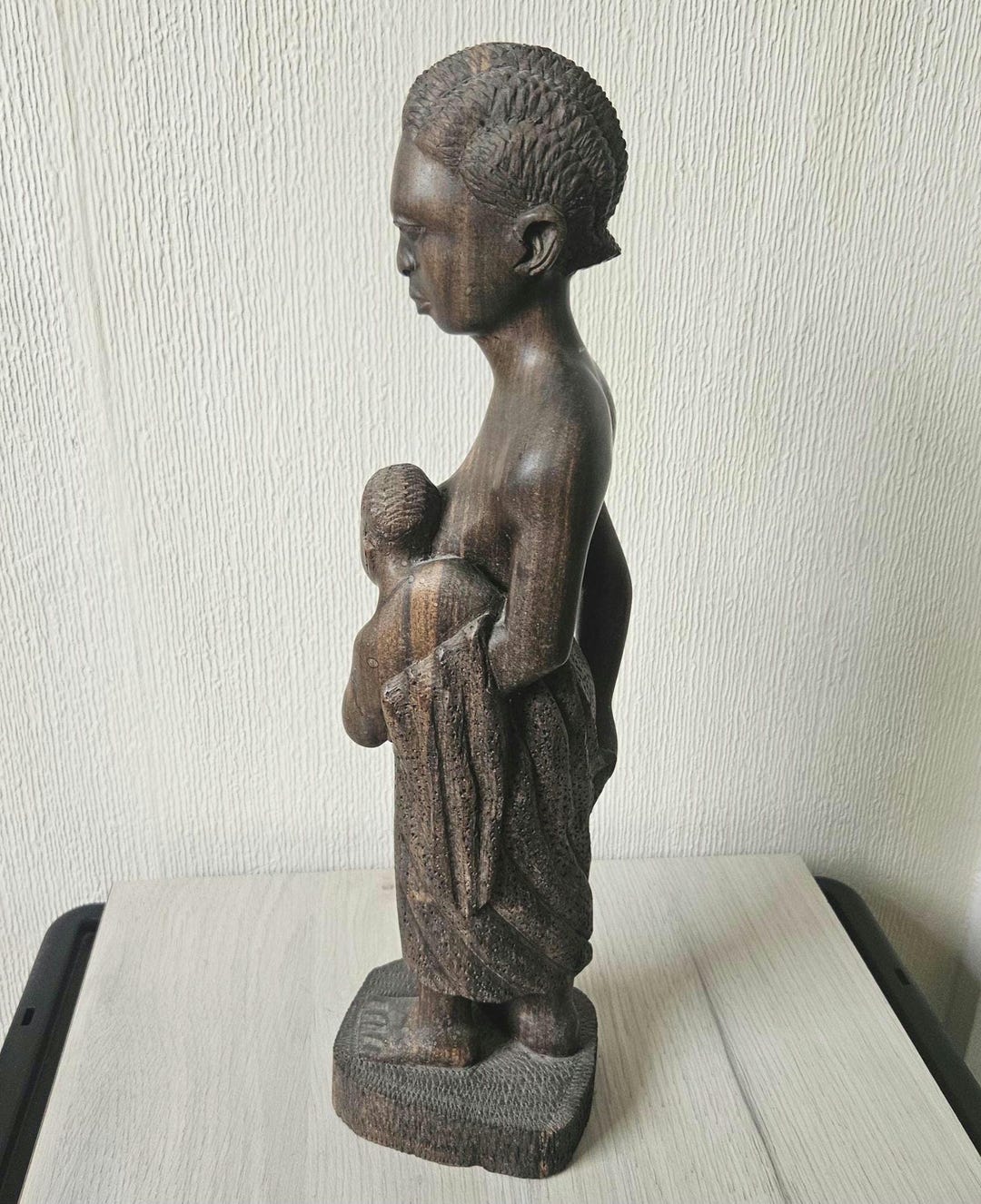 ヴィンテージ彫刻の黒檀製アフリカ母子像（44 cm） - Etsy 日本