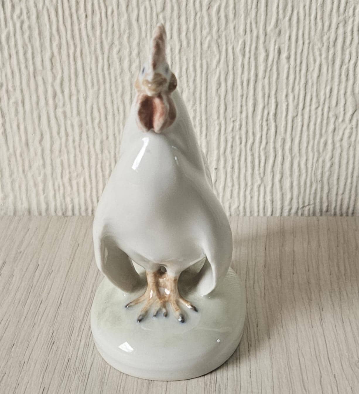 ヴィンテージ ロイヤルコペンハーゲン 白磁 雄鶏 置物 オーナメント 高