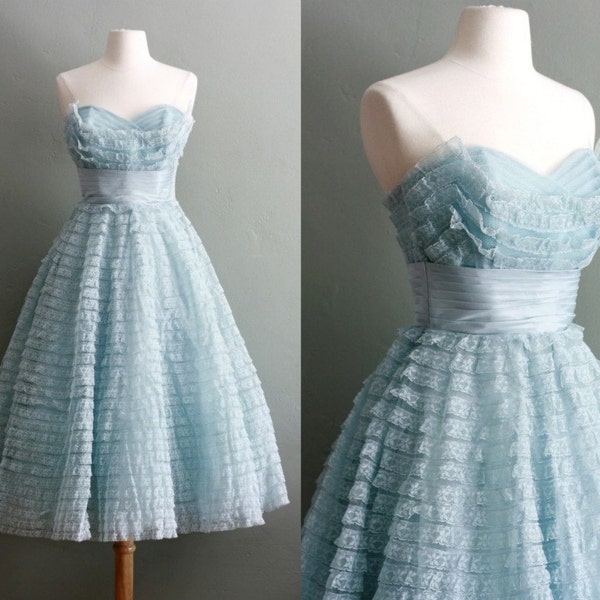 50s XS/S Powder Blue Peggy Sue Party GOWN