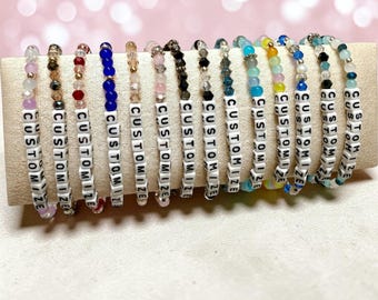 Personalized Word Bracelet | Custom Beaded Bracelet | Name Bracelet for Women| Handmade Jewelry | Custom Name Bracelet | Mothers Day Gift