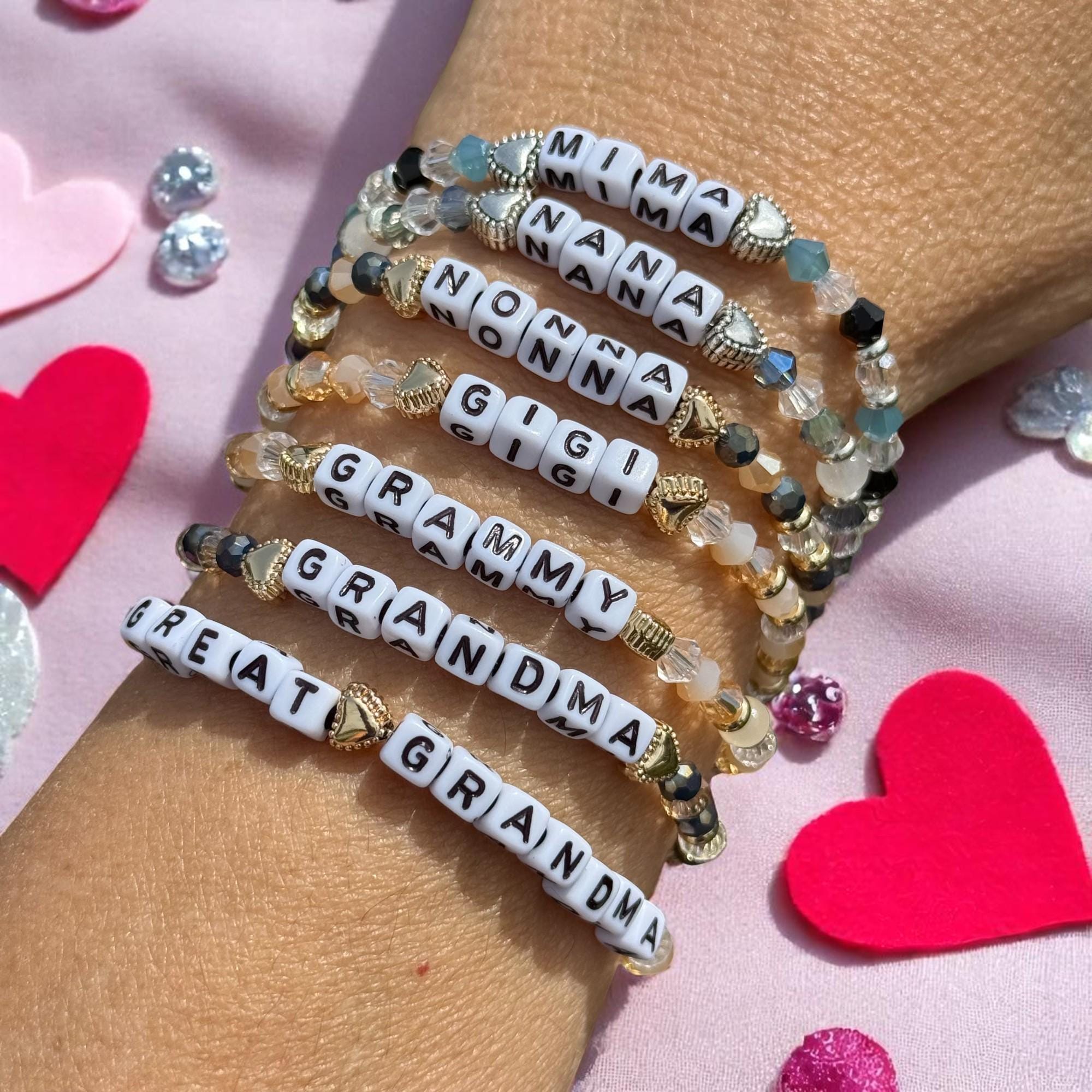 Grandma Bracelet Custom Words Size Gigi Bracelet Nonna