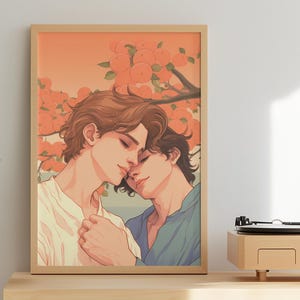Gay wall art, Queer wall poster, Gay Couple Wall Art, Queer Poster Digital Download, LGBTQ+ Pride Decor, Pride Month Gift