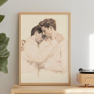 Gay wall art, Queer wall poster, Gay Couple Wall Art, Queer Poster Digital Download, LGBTQ+ Pride Decor, Pride Month Gift