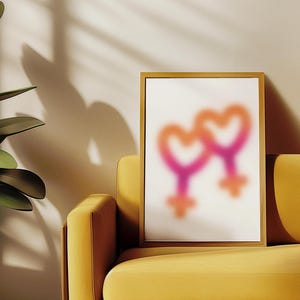 Double Venus Lesbian Wall Art | Queer Digital Download | Pride Month Gift | LGBTQ Printable Decor | Feminist Art