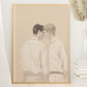 Gay wall art, Queer wall poster, Gay Couple Wall Art, Queer Poster Digital Download, LGBTQ+ Pride Decor, Pride Month Gift