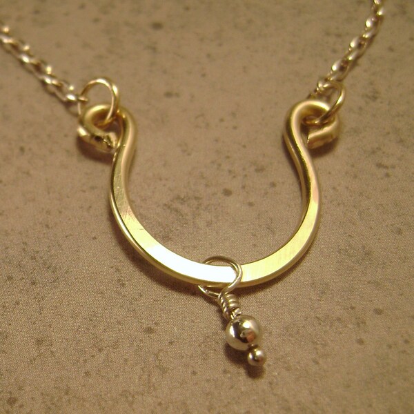 Lucky U Horseshoe Necklace (Gold and Silver)