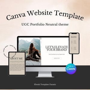 Canva-websitesjabloon | Volledig bewerkbaar | Verkooppagina | Sjabloon voor UGC-portfolio | Bestemmingspagina | Klein bedrijf | Contentmaker |