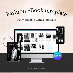 Fashion eBook Template Canva Black | Fully Editable | Lookbook portfolio wholesale catalog | Lead Magnet | Workbook | Small business
