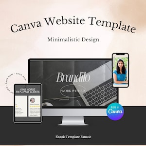 Canva-websitesjabloon | Volledig bewerkbaar | Verkooppagina | Portefeuille | Bedrijfssjabloon socialmediamanager | Bestemmingspagina | Klein bedrijf |