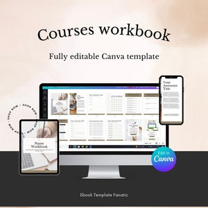 Ebook Coaching Course Workbook Template Canva | Fully Editable | Spiritual Life Business Coaching | Lead Magnet |