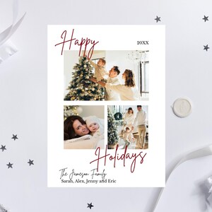 Photo Christmas Card Canva Template Vertical | Fully Editable Merry Christmas Family Photo cards | Holiday Card | Instant download