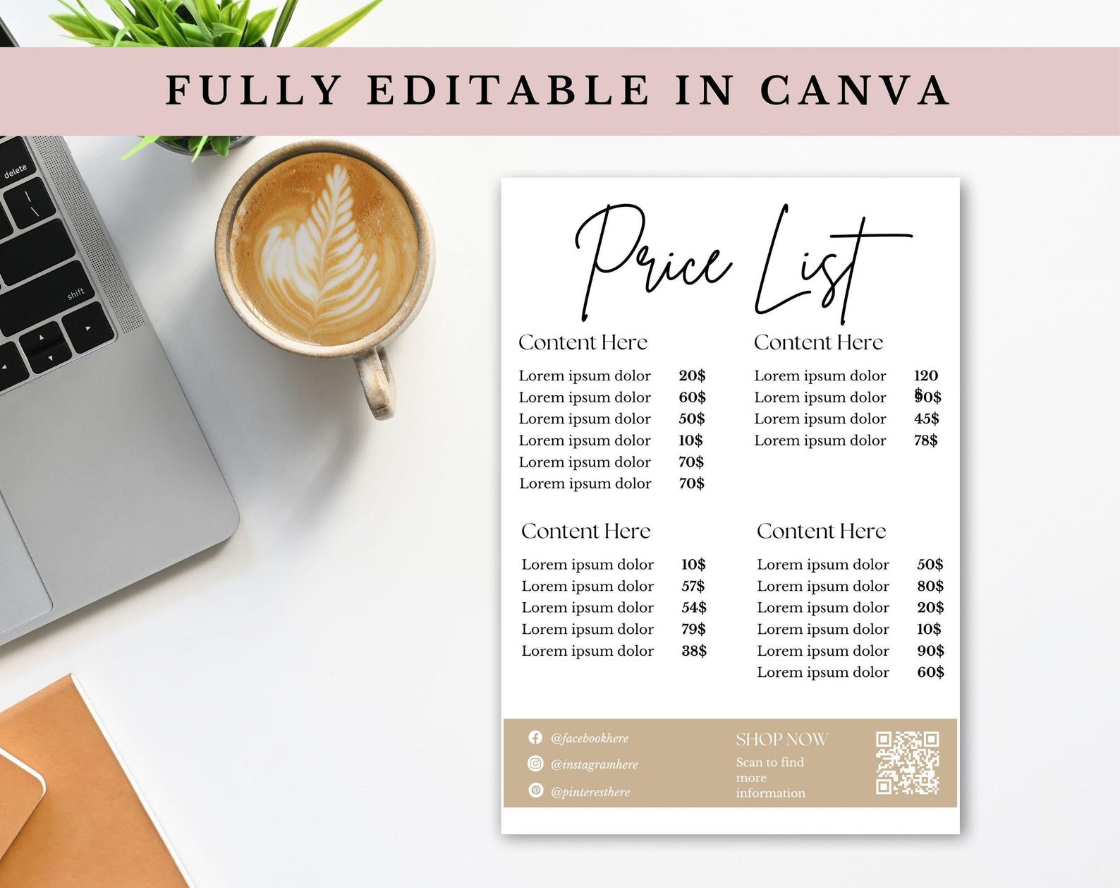 Curated visual reference: Gallery Detail: Customizable Price List Template For Small Business Like Beauty Salon