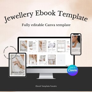 Jewellery eBook Template Canva | Fully Editable | Jewels online shop | Lead Magnet | Workbook | Small business